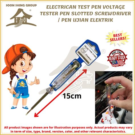 ELECTRICAN TEST PEN VOLTAGE TESTER PEN SLOTTED SCREWDRIVER PEN UJIAN