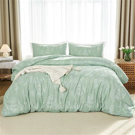 Amazon Litanika Queen Comforter Set Sage Green 3 Pieces Floral