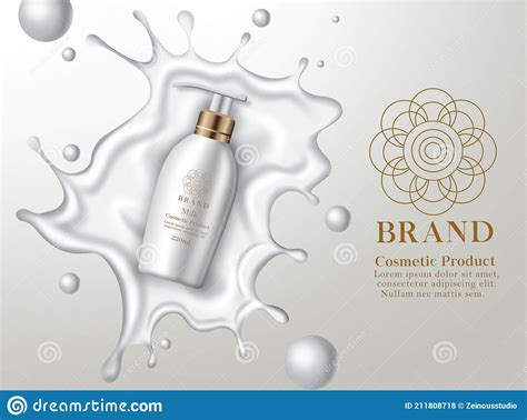 Cosmetic Milk Lotion Product Vector Banner Template Cosmetic Body