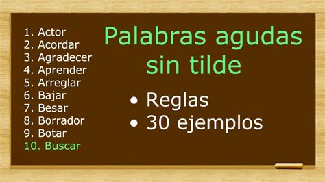 10 palabras agudas con y sin tilde Educación Activa