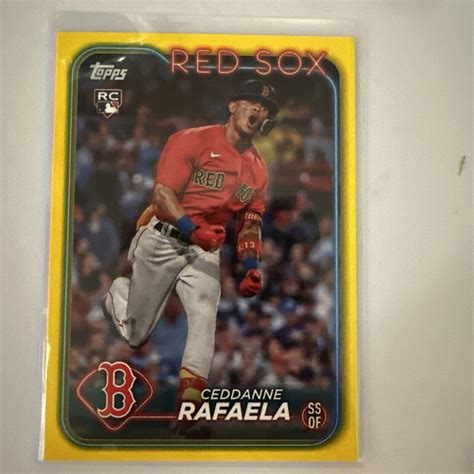 2024 Topps Ceddanne Rafaela RC Rookie Card 313 Yellow Parallel Boston