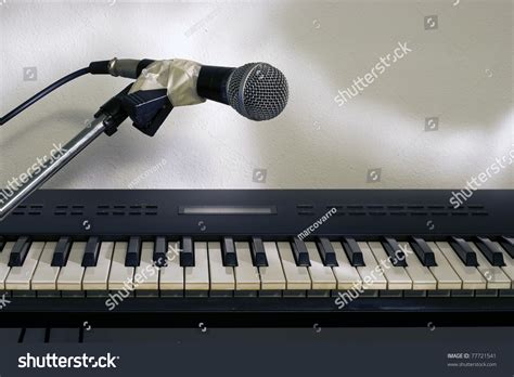 Musical Concept, Microphone And Piano Keyboard Stock Photo 77721541 : Shutterstock