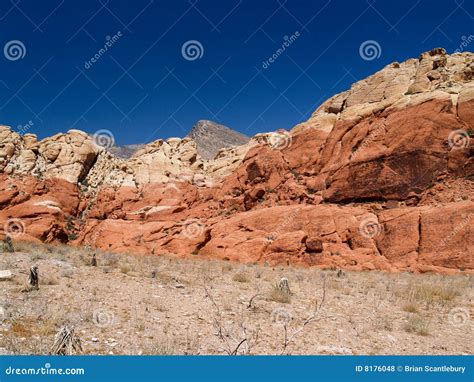 Desert View With Dramatic Red Rock Out Crop Stock Photo Image Of