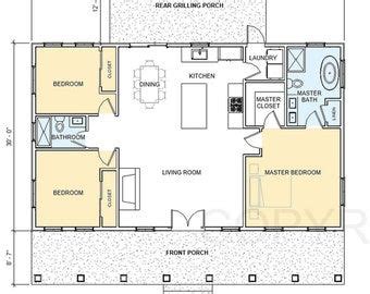 Cedar Springs Modern Ranch House Plan 3 Bed 2 Bath 30 X50 1500 Square