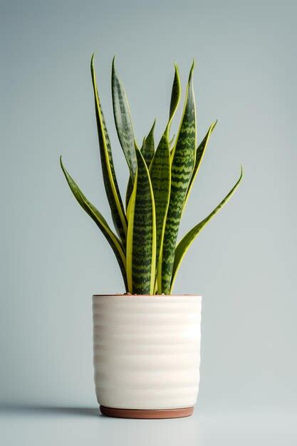 Foto De Sansevieria Trifasciata En Maceta Blanca Como Planta De