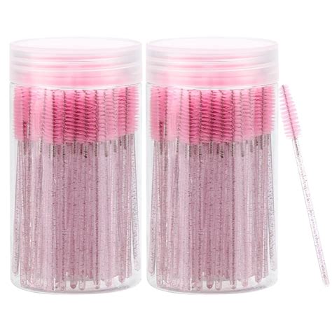 200 Pcs Disposable Mascara Wands Crystal Eyebrow Spoolies Brush For Eyelash