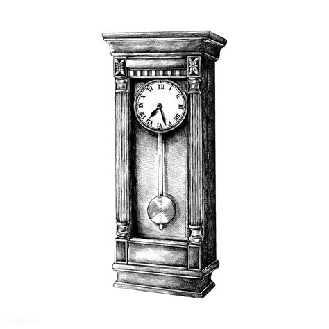 Download Premium Vector Of Hand Drawn Clock Isolated On White