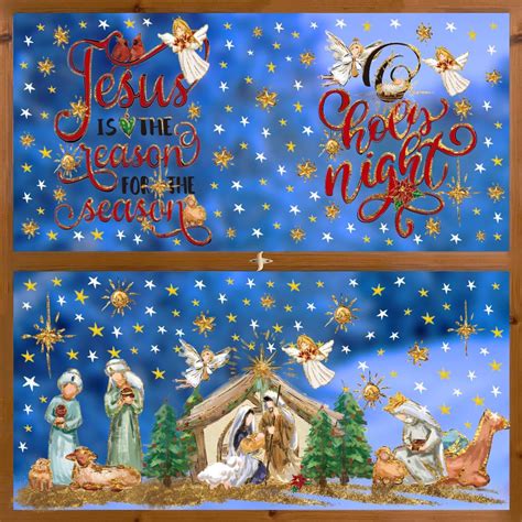 Amazon Horaldaily Pcs Christmas Window Cling Sticker Nativity