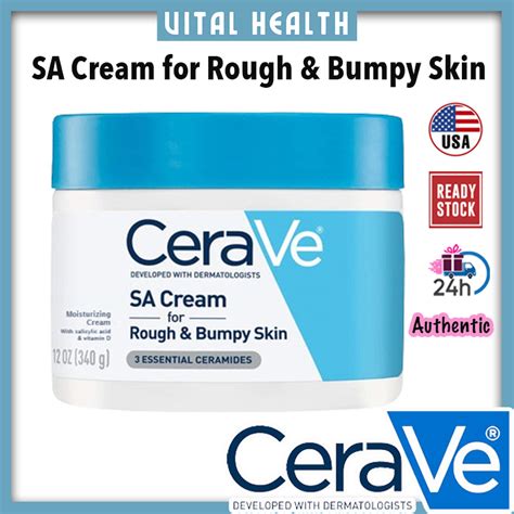 Cerave Sa Cream For Rough And Bumpy Skin With Salicylic Acid Exfoliating Body Cream With Lactic