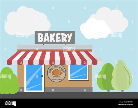 Bakery Or Bakeshop Building Exterior Vector Illustration Stock Vector