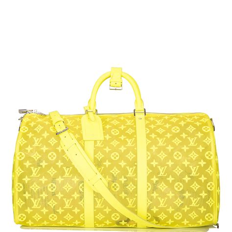 Louis Vuitton Yellow Monogram Keepall BandoulÍÈre 50 In Embroidered