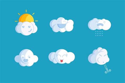 Premium Vector Clouds Icon Set Collection