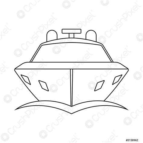 Motor Yacht Icon Stock Vector Crushpixel