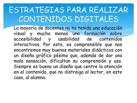 Estrategias Para Realizar Contenidos Digitales Ppt