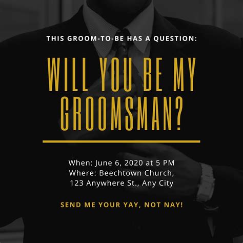 Customize 26 Groomsman Invitations Templates Online Canva