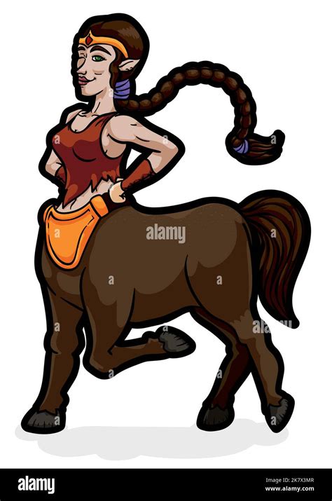 Wild Beauty And Proud Centauress Or Female Centaur With Long Hair