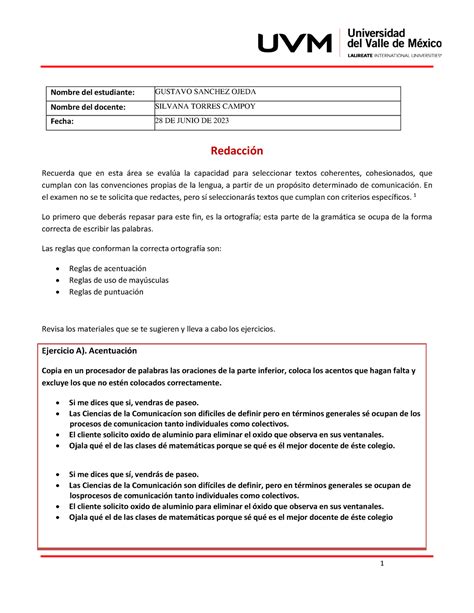 A 5 GSO U2 espero sirva Ejercicio A AcentuaciÛn Copia en un