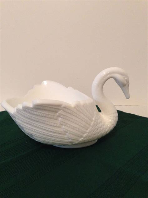 Imperial Milk Glass Swan Large Candy Snack Bowl Vintage Art Etsy Milk Glass Snack Bowls