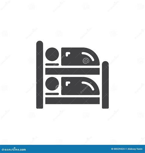 Bunk Bed Icon Vector Filled Flat Sign Solid Pictogram Isolated On