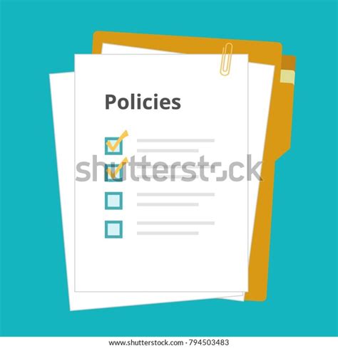 Policies Regulation Concept List Document Company Stock Vector Royalty