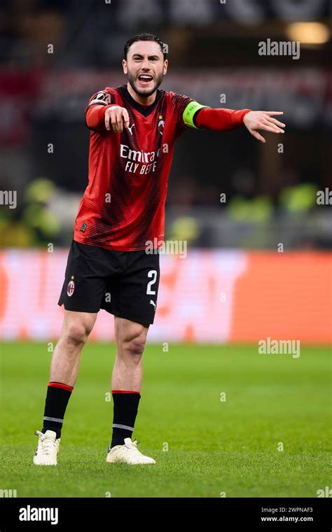 Milan Italy March Davide Calabria Of Ac Milan Gestures During