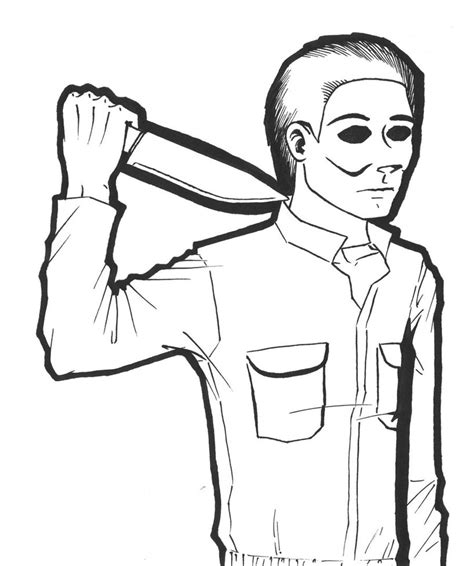 Michael Myers Mask Coloring Page Coloring Pages