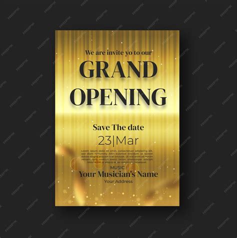 Premium Vector Grand Opening Ceremony Invitation Or Flyer Design