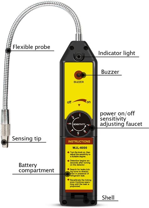 Buy Freon Leak Detector Wjl 6000 Refrigerant Hvac Leak Detector Halogen Gas Sniffer Halogen