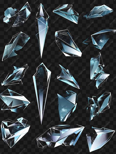 Premium Psd Texture Of Illuminated Glass Shards Arranged In A Grid Shattered Glass Collage Y2k