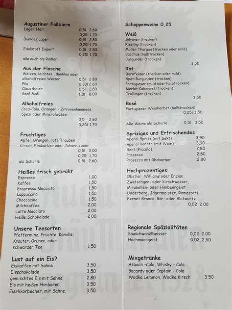 Speisekarte Von Gasthaus Zur Sonne Restaurant Beilngries