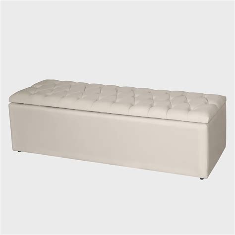 Recamier Baú Para Quarto Livía 160cm Queen Corino Bege Ruotolo Decor