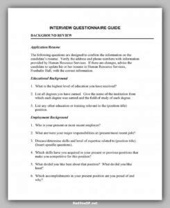 35 Best Printable Questionnaire Template RedlineSP