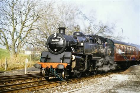 RAILWAY SLIDE TRAIN Slide 35mm Steam Locomotive No 80080 S40 10b 3