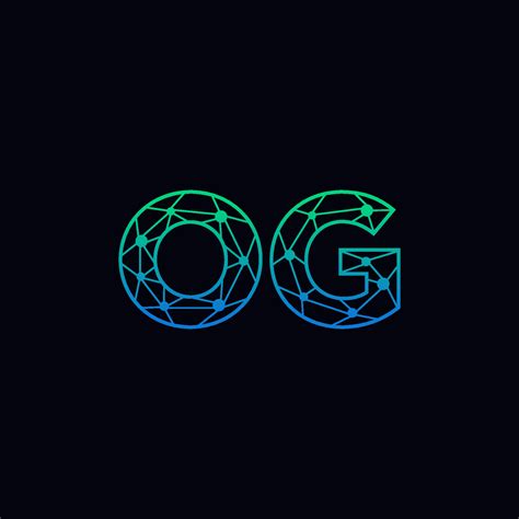 Abstract Letter Og Logo Design With Line Dot Connection For Technology