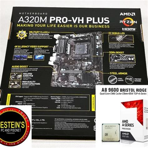 AMD A8 9600 7th Gen APU MSI A320M PRO VH PLUS AM4 Micro ATX