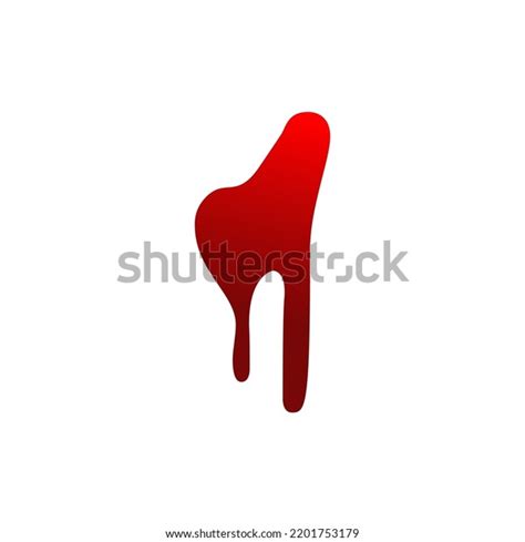 Blood Drip Cartoon Halloween Bloodstain Isolated Stock Vector Royalty