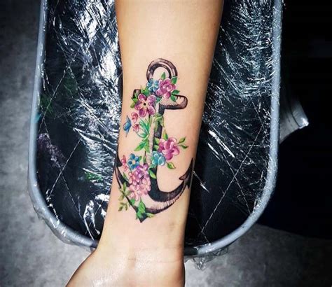 Flower Anchor Tattoos