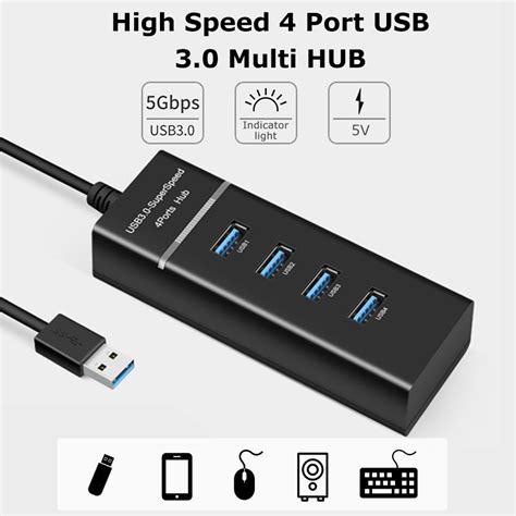 Generic High Speed 4 Port Usb 30 Multi Hub Splitter Expansion Usb