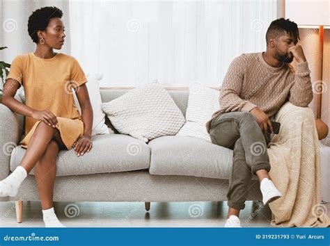 Couple Fight And Talking About Divorce Of Marriage On Couch With Conflict Challenge Or