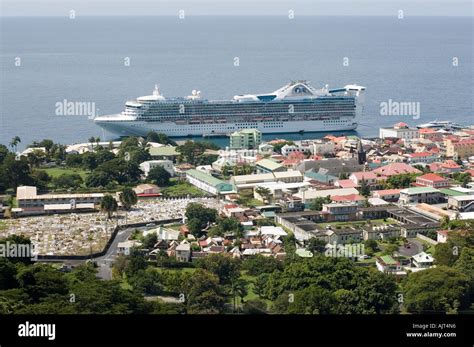 Cruise Ship Docked At Roseau Dominica Stock Photo Alamy