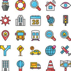 Pack Of Maps And Navigation Glyph Icons 4 Vector Image