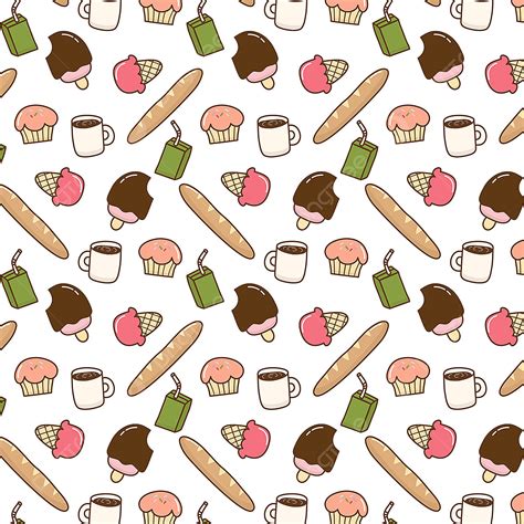 Cute Doodle Pattern Vector Hd Png Images Cute Doodle Food Pattern