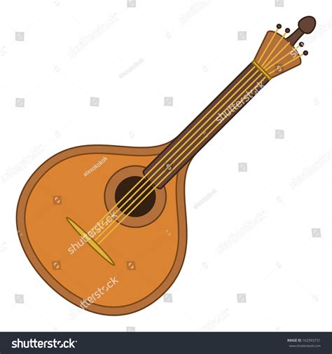 Mandolin Cartoon Vintage Stringed Musical Instrument Stock Vector ...