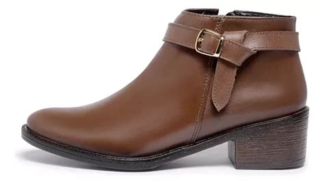 Bota Feminina Couro Cano Curto Promoção Saltinho 6710 Marrom