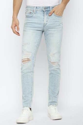 Buy American Eagle Men Blue Airflex Ripped Skinny Jean Online