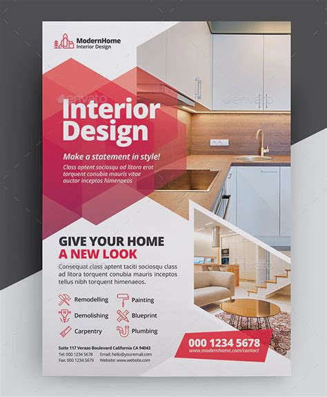 Interior Design Flyer Template Ksioks