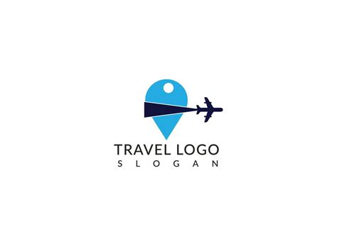 Vector Logo Design Templates For Map Point With Airlines Airplane