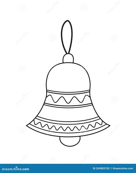 Bell Coloring Page Black And White Bell Vector Stock Vector