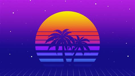 🔥 Free Download Wallpaper Retro Moon Palm Tree Artwork 4k By Jflores Wallpapersafari