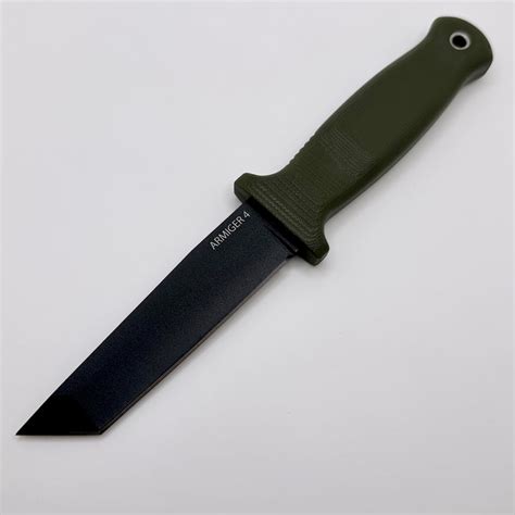 Demko Knives Armiger 4 Fixed Blade Black Tanto 80crv2 And Od Tpr Handle